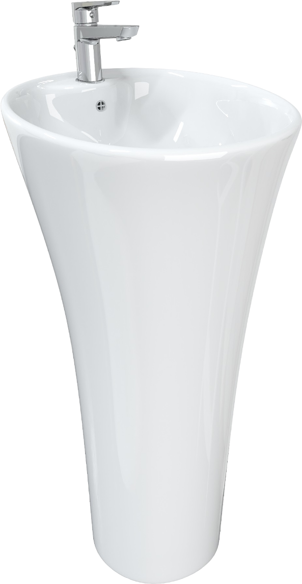 Раковина напольная Ceruttispa Adelina 7274 46 глянцевая белая, круглая, моноблок