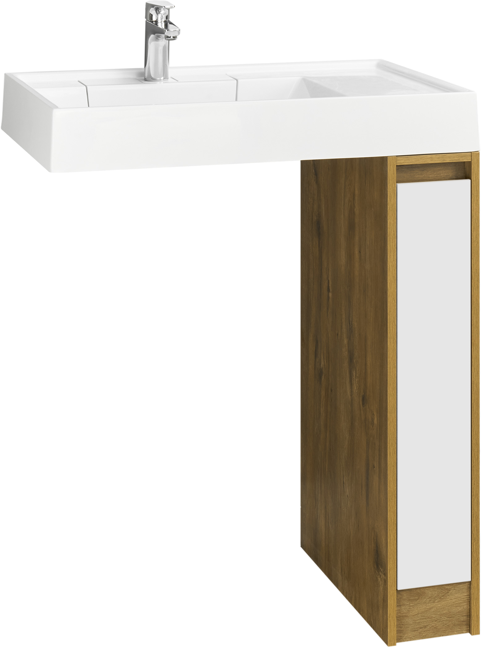 Тумба с раковиной AQUATON Лондри 20 дуб рустикальный, белый