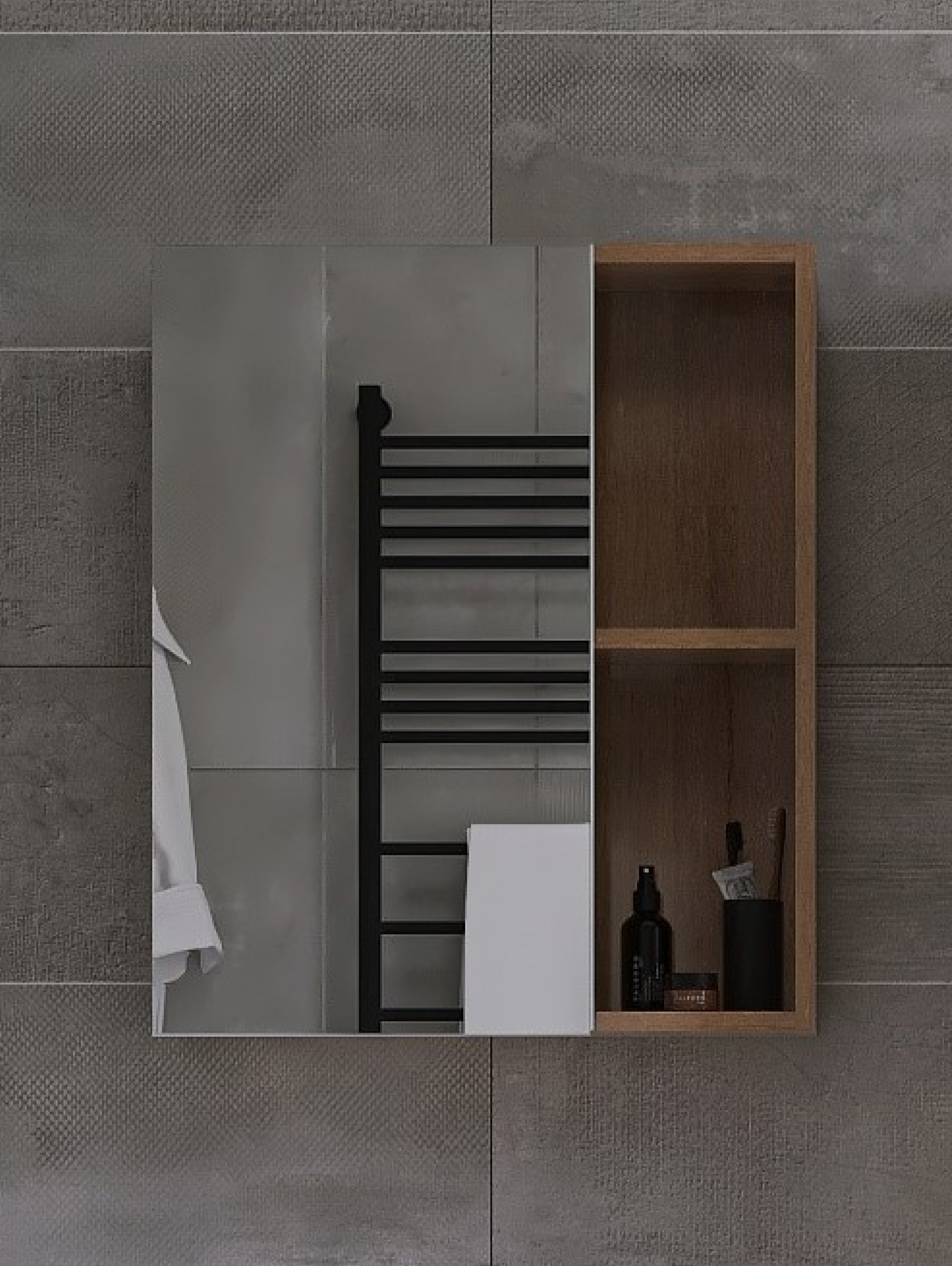 Зеркало-шкаф VIANT Бостон 60 дуб вотан