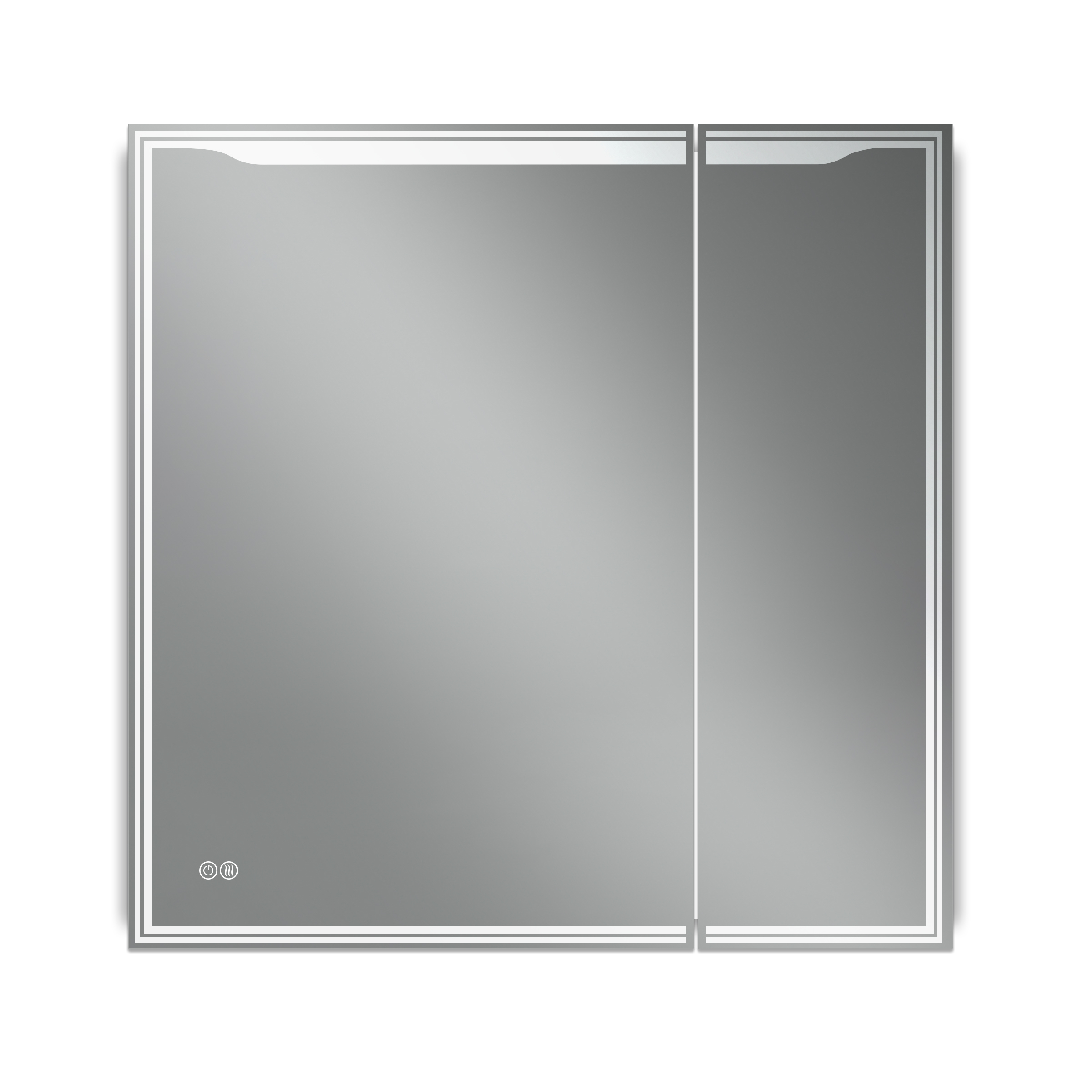 Зеркало-шкаф Art&Max Мерано (Merano) 80х80 L белое, с LED-подсветкой, 6000К