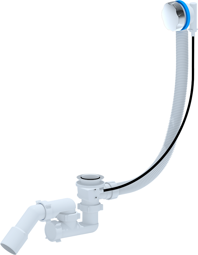 Слив-перелив для ванны АНИ пласт EM421 40 мм, полуавтомат, хром, с сифоном