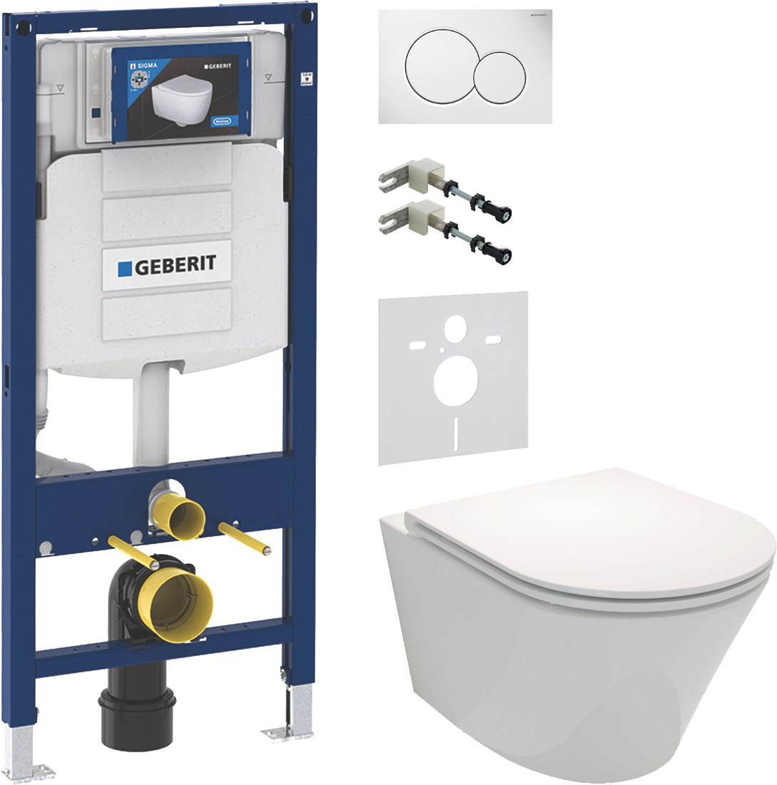 Комплект 6 в 1 Унитаз подвесной Jacob Delafon Rodin+ EDY102-00 + Сиденье E23280-00 с микролифтом + Звукоизоляция Geberit 156.050.00.1 + Инсталляция Duofix UP 320 111.300.00.5 (111.950.00.6) + Кнопка Sigma 01 115.770.11.5 цвет белый + Крепления 111.815.00.