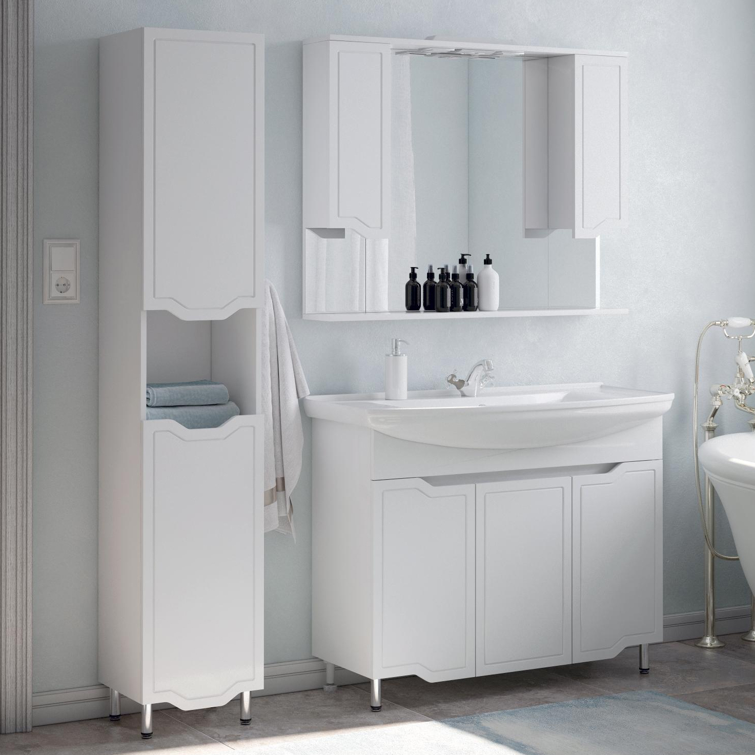 Мебель для ванной комнаты Corozo Мирра 105 белая