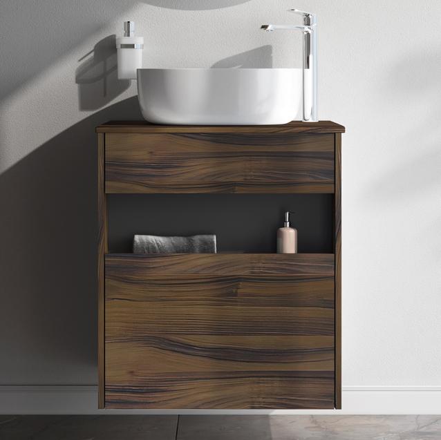 Тумба с раковиной AM.PM Func 60 дуб крафт, со столешницей, раковина M8FWCC30430WG