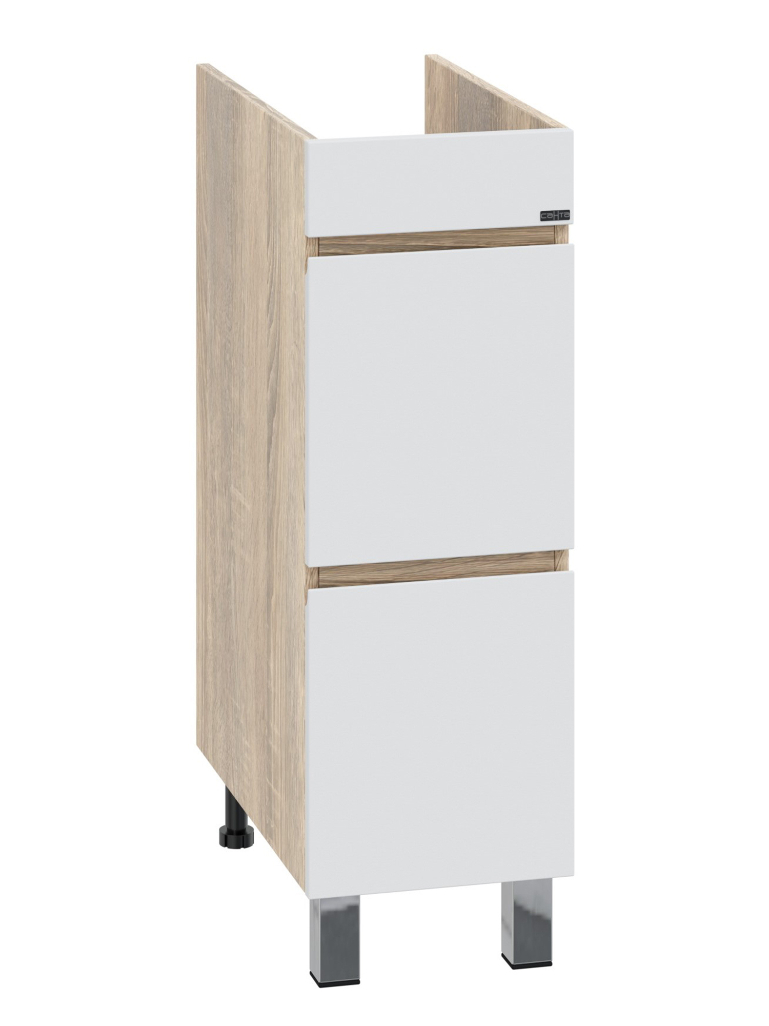 Тумба под раковину без столешницы СаНта Марс 29 напольная, 2 ящика, для стиральной машины, янтарная