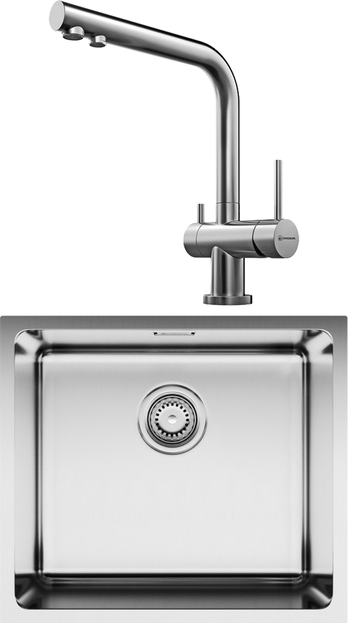 Комплект Мойка Omoikiri TADZAVA 49-U IN, нержавеющая сталь + Смеситель Nagano BN, нержавеющая сталь