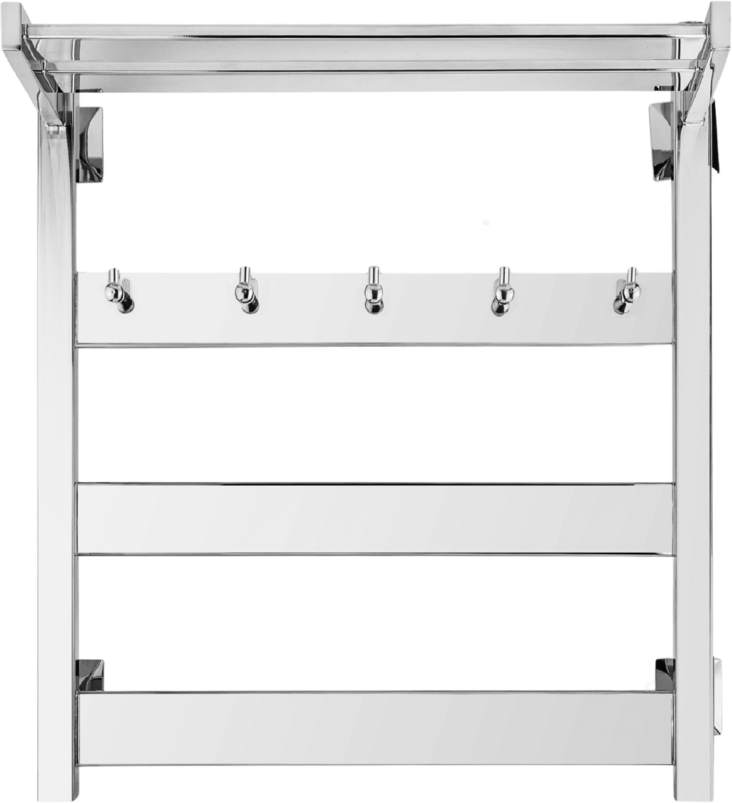 Полотенцесушитель водяной Secado Комано 1 КСП 60х50 60x55 см, хром, лесенка, с полкой
