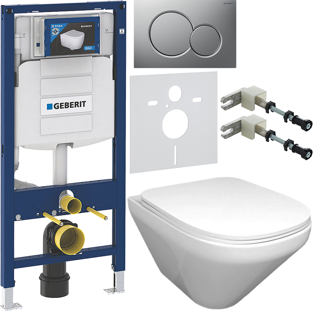 Комплект 6 в 1 Унитаз подвесной Jacob Delafon Modern Life E77725-0 + Сиденье E77168-0 с микролифтом + Инсталляция Geberit Duofix UP 320 111.300.00.5 (111.950.00.6) + Кнопка Sigma 01 115.770.JQ.5 цвет матовый хром + Крепления 111.815.00.1 к стене + Звукоиз