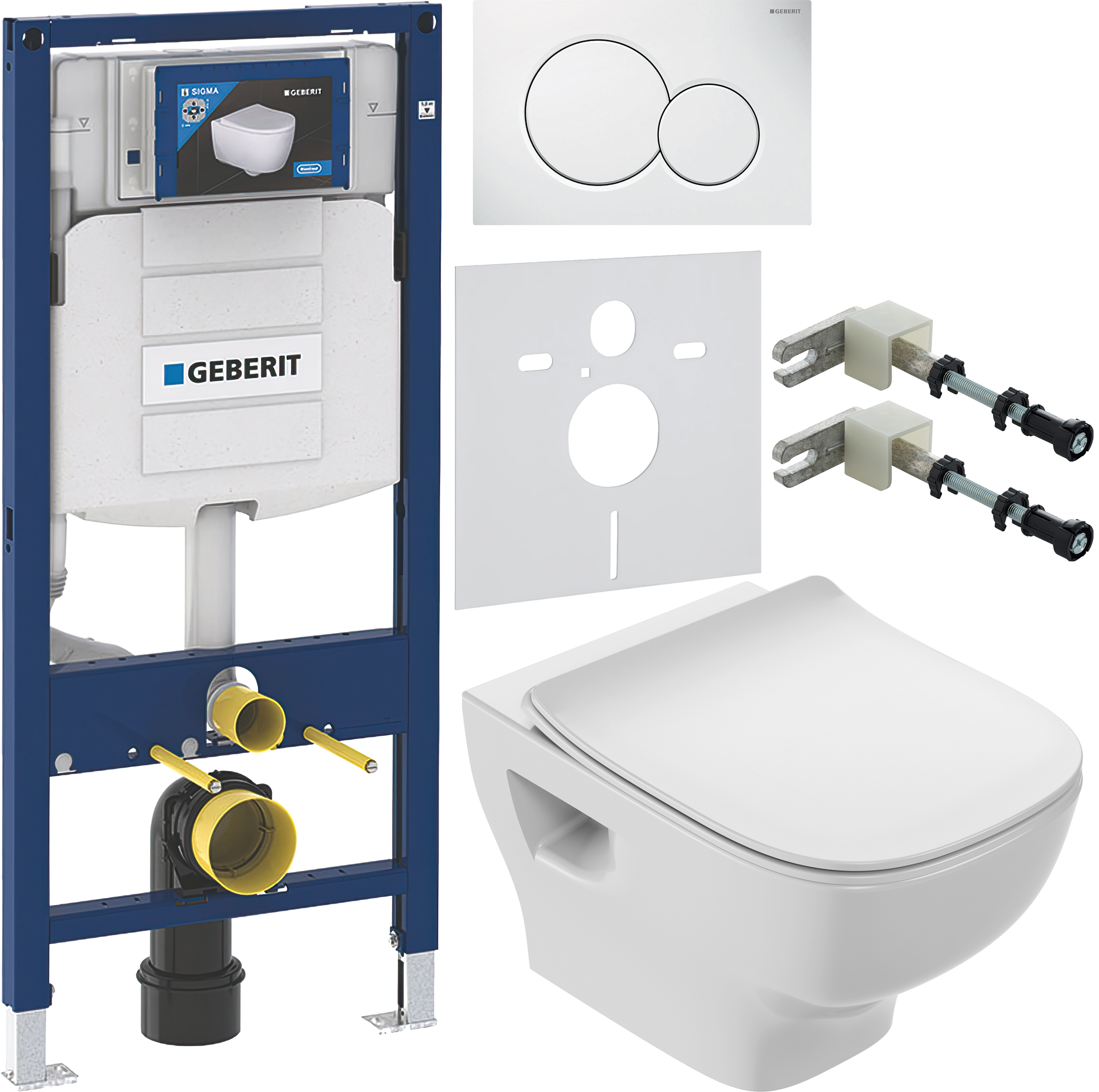 Комплект 6 в 1 Унитаз подвесной Jacob Delafon Struktura EDF102-00 + Сиденье E70025-00 с микролифтом + Инсталляция Geberit Duofix UP 320 111.300.00.5 (111.950.00.6) + Кнопка Sigma 01 115.770.11.5 цвет белый + Крепления 111.815.00.1 к стене + Звукоизоляция