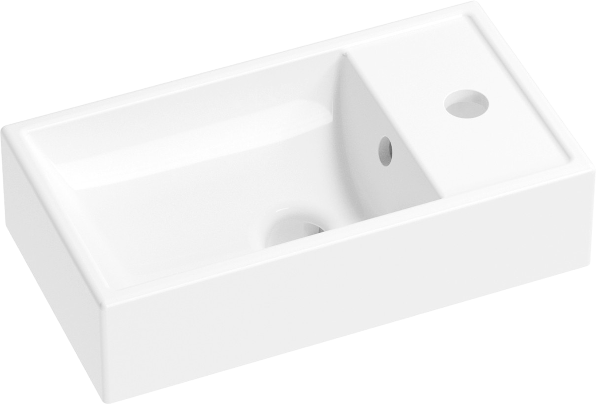 Раковина маленькая в туалет Wellsee WC Area 151801000 40 глянцевая белая, прямоугольная, фаянс