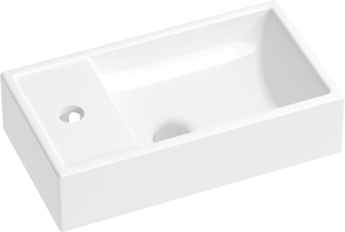 Раковина маленькая в туалет Wellsee WC Area 151802000 40 глянцевая белая, прямоугольная, фаянс