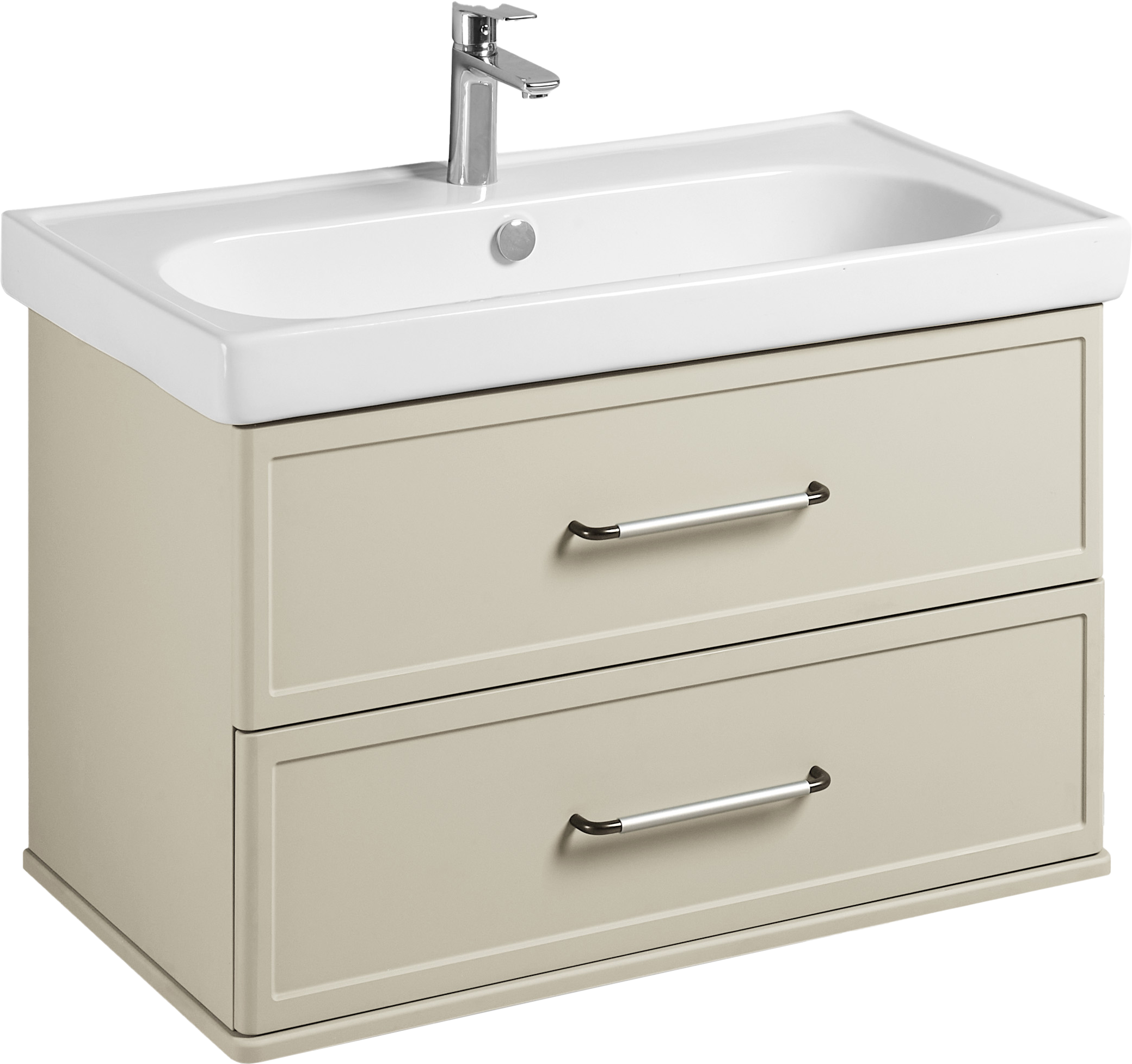 Тумба под раковину без столешницы AQUATON Нео Классика 85 белый камень