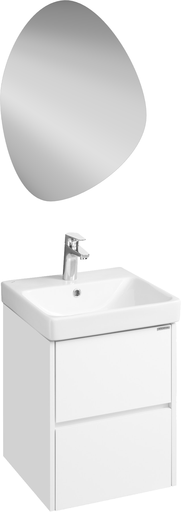 Мебель для ванной комнаты AQUATON Сканди 45 белый глянец, белый матовый, зеркало DIWO Самара