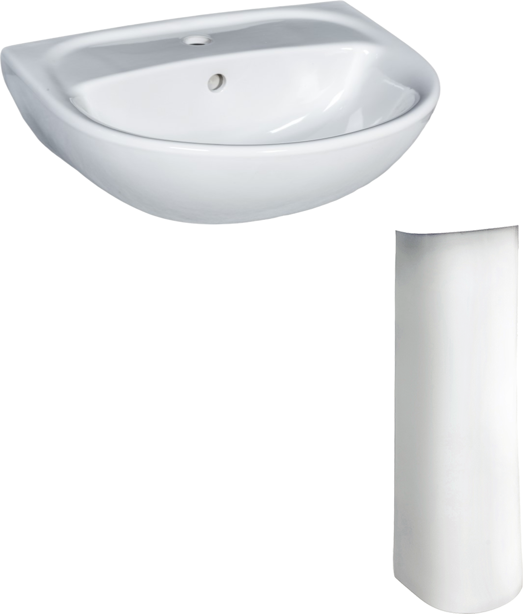 Раковина Универсал Малыш 41 глянцевая белая, с пьедесталом, фаянс