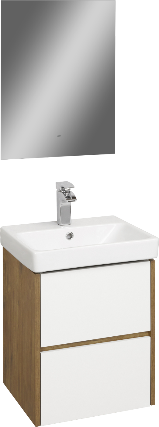Мебель для ванной комнаты AQUATON Сканди 55 дуб рустикальный, зеркало DIWO Элиста