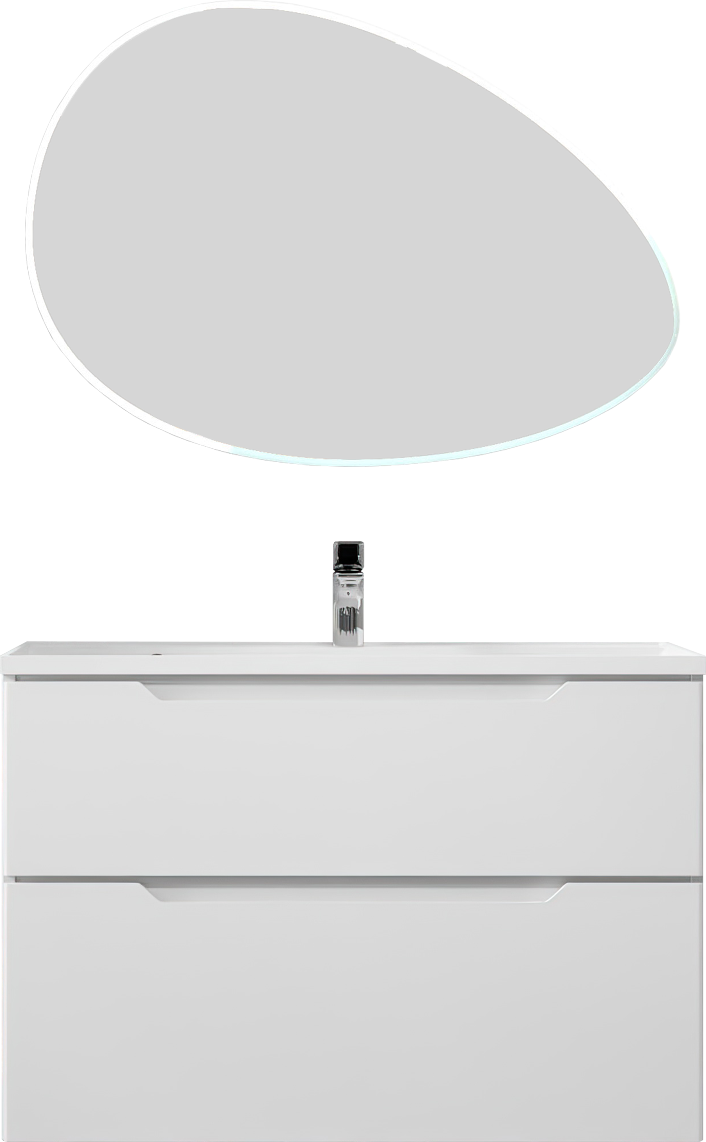 Мебель для ванной комнаты Raval Wector 90 подвесная, белая, зеркало STWORKI Скаген