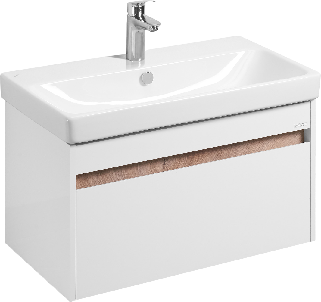 Тумба под раковину без столешницы AQUATON Марти 80 белый, дуб эндгрейн