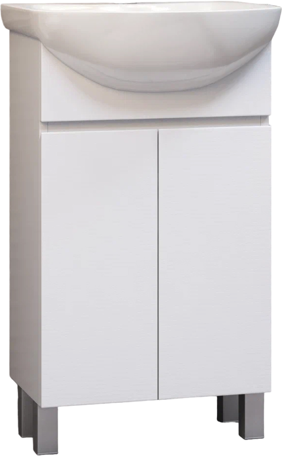 Тумба с раковиной Vigo Wing 50 напольная + Смеситель для раковины MEGA Truva MG-Z02 хром