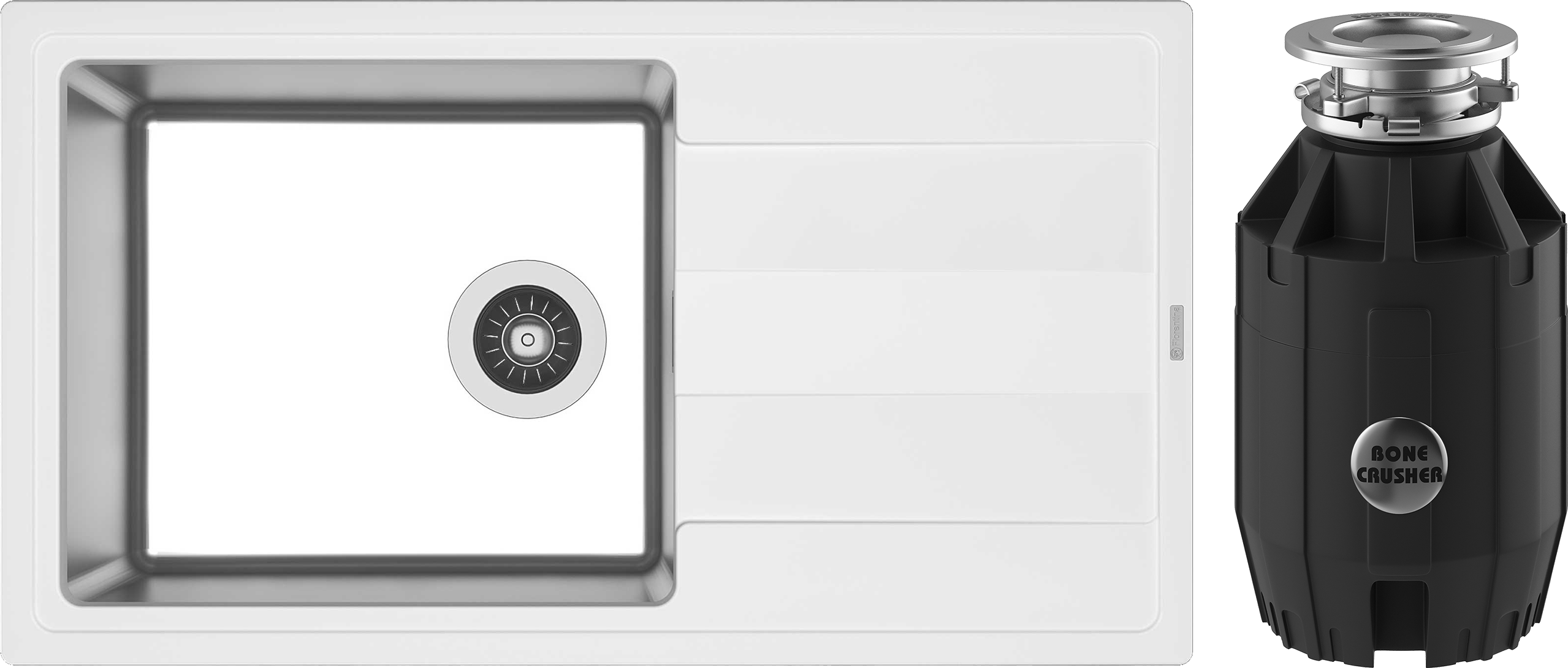 Комплект Мойка Florentina Комби 860, жасмин + Измельчитель Bone Crusher BC 910-AS