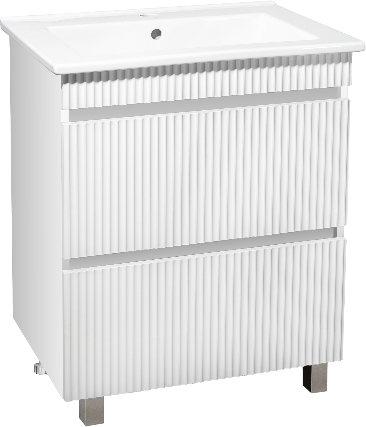 Тумба с раковиной Runo Модена 75 напольная, белая, раковина Оскар 75