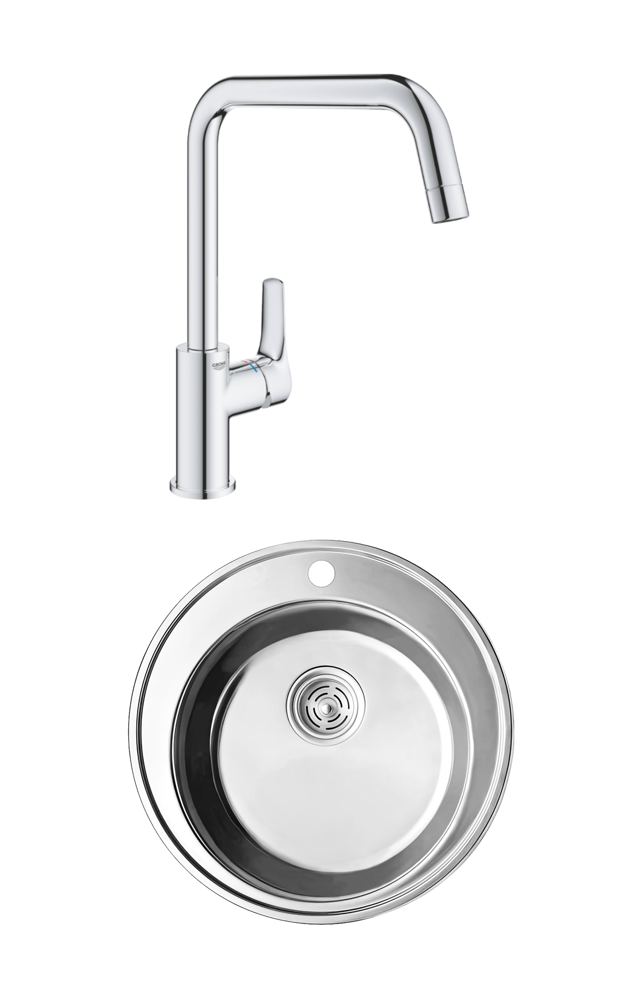 Комплект Мойка Kaiser KSS-510 + Смеситель Grohe Eurosmart