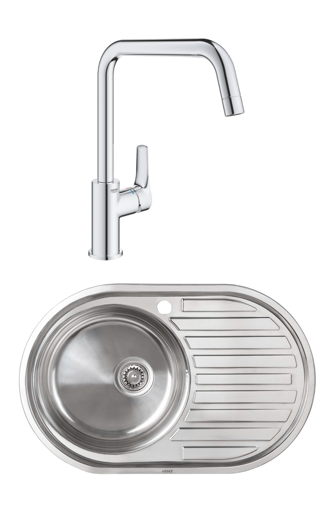 Комплект Мойка Kaiser KSS-7750, L + Смеситель Grohe Eurosmart