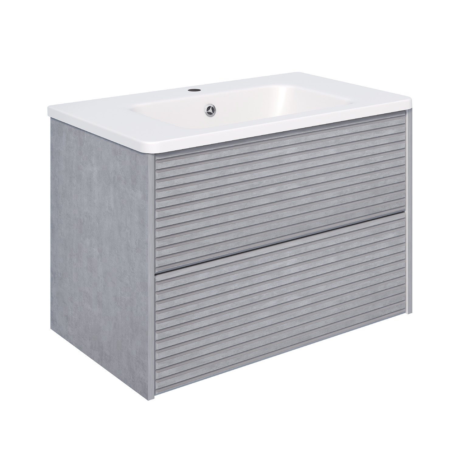 Тумба с раковиной Aqua de Marco Parma 80 подвесная, дымчатая серая