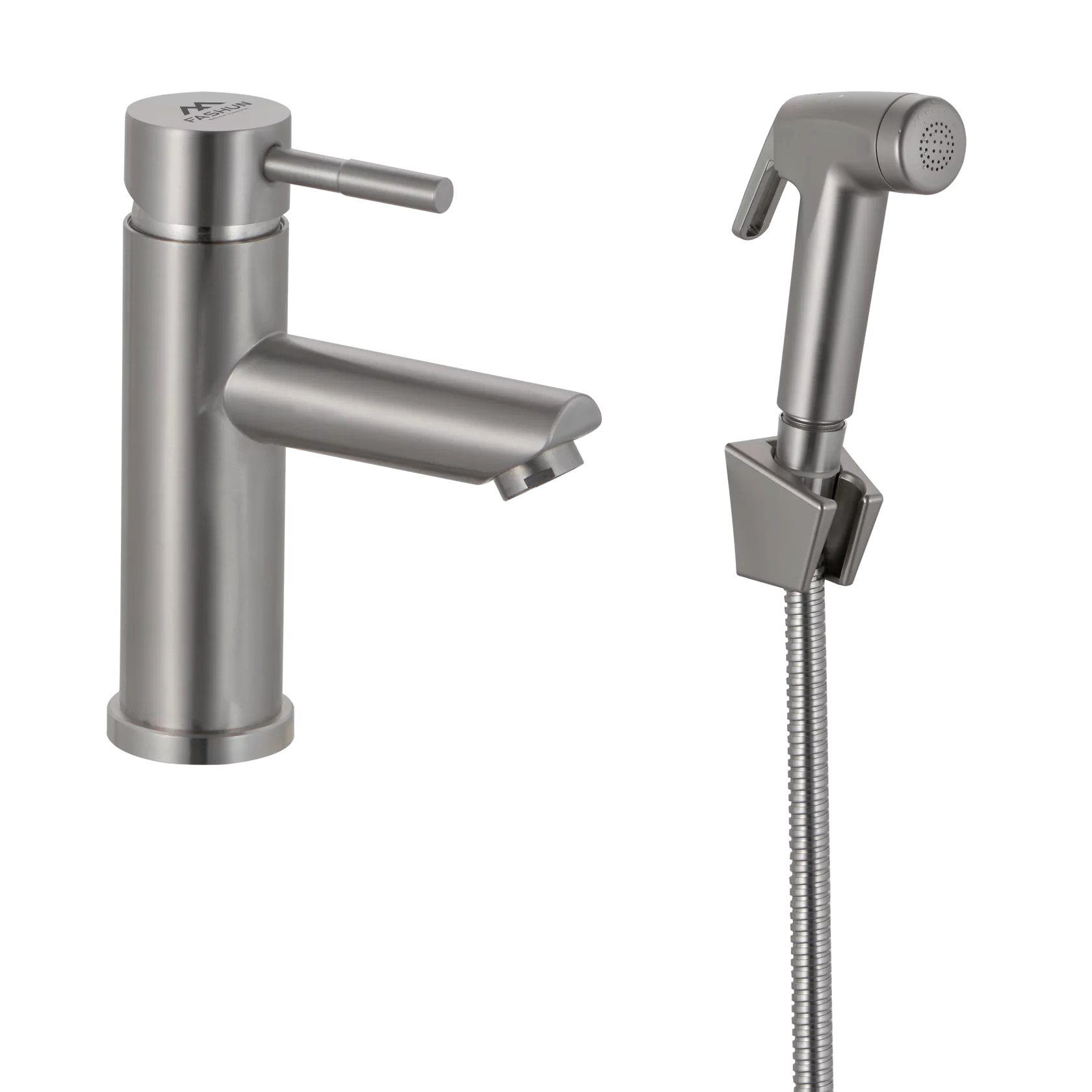 Смеситель для раковины Fashun A58101A с гигиеническим душем, сатин