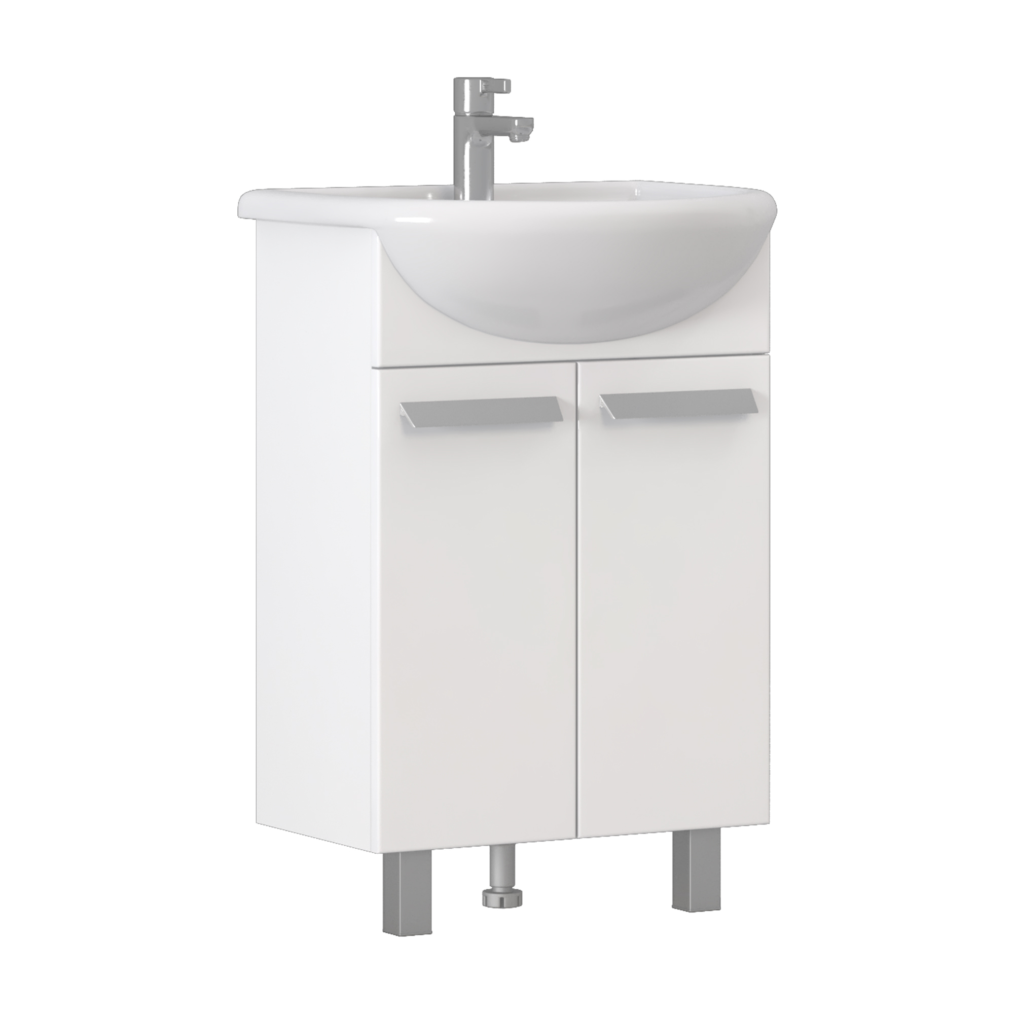 Тумба с раковиной Vigo Hoska 55 2 дверцы, белая