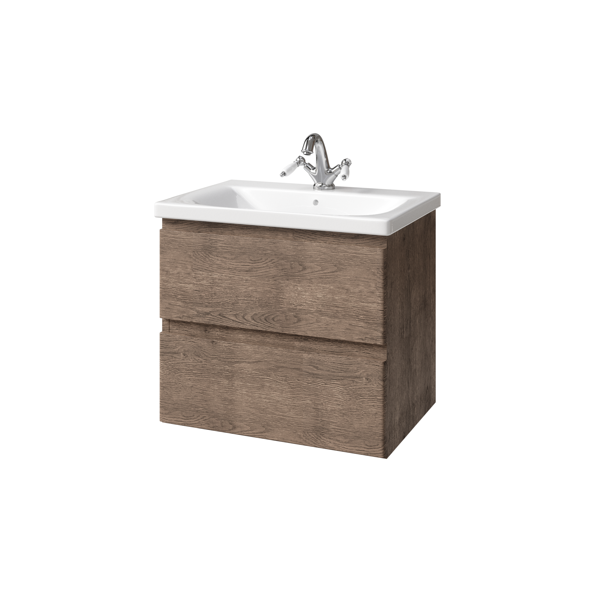 Тумба под раковину без столешницы Caprigo Forte 65 подвесная, светлый орех