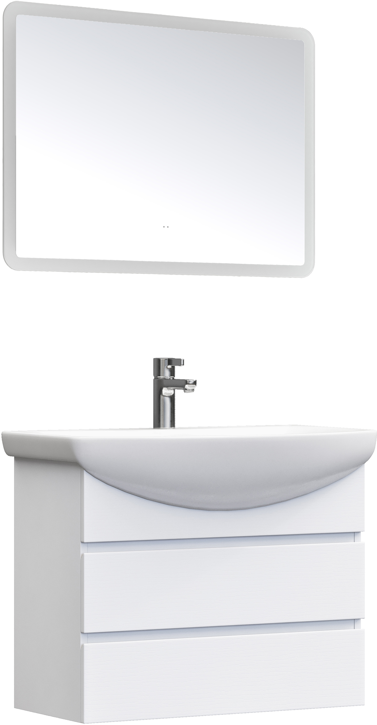 Мебель для ванной комнаты Vigo Wing 70 подвесная, белая, раковина Балтика 70