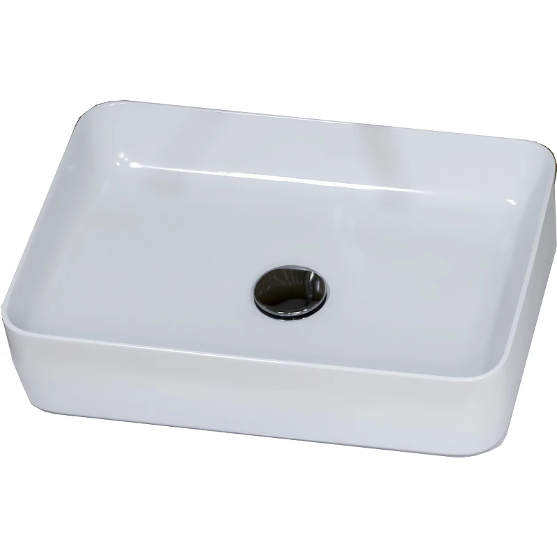 Накладная раковина Vigo Urban 50 глянцевая белая, прямоугольная, фаянс