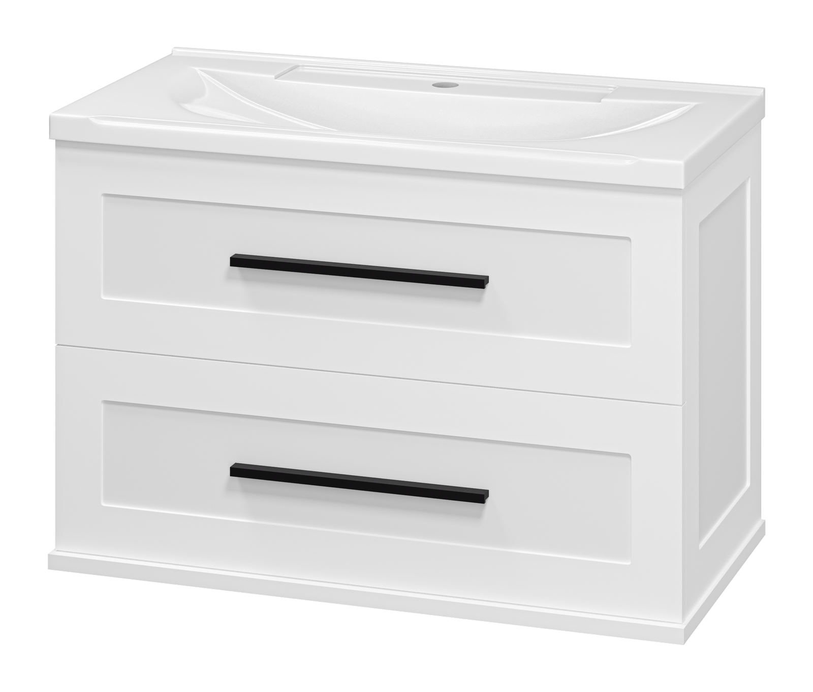 Тумба под раковину без столешницы Misty Модерн 80 подвесная, матовая белая