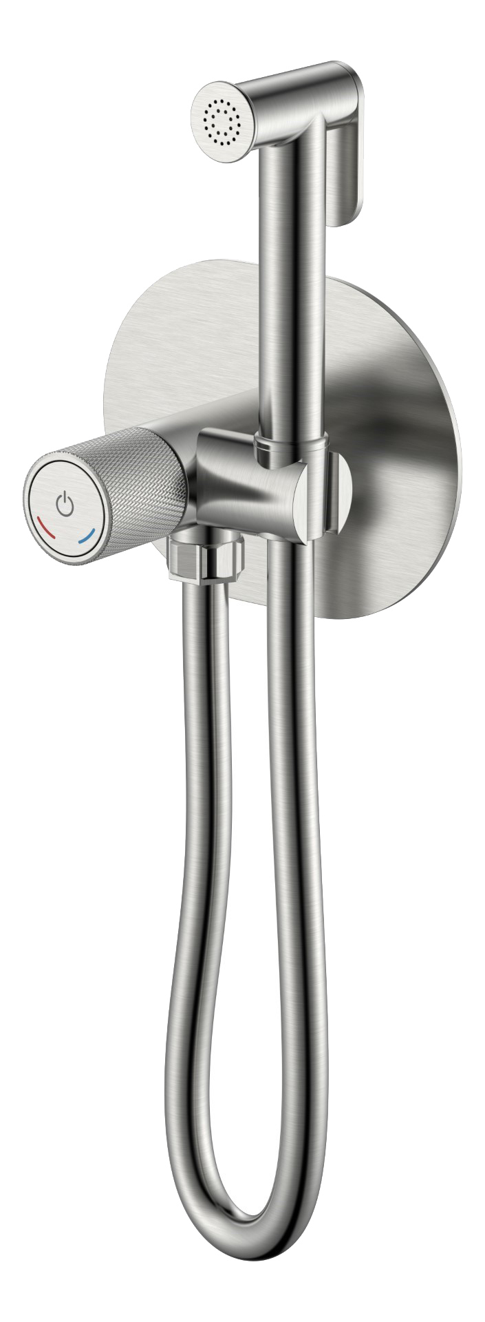 Гигиенический душ Boheme Tech 157-NB со смесителем, С ВНУТРЕННЕЙ ЧАСТЬЮ, nikel brush