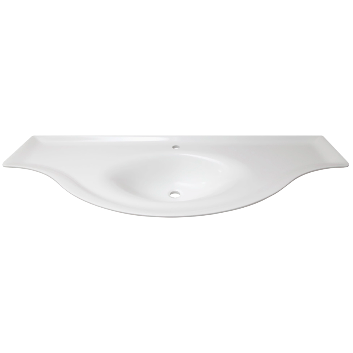 Мебельная раковина Belux Версаль 147 накладная, глянцевая белая, полукруглая, искусственный мрамор