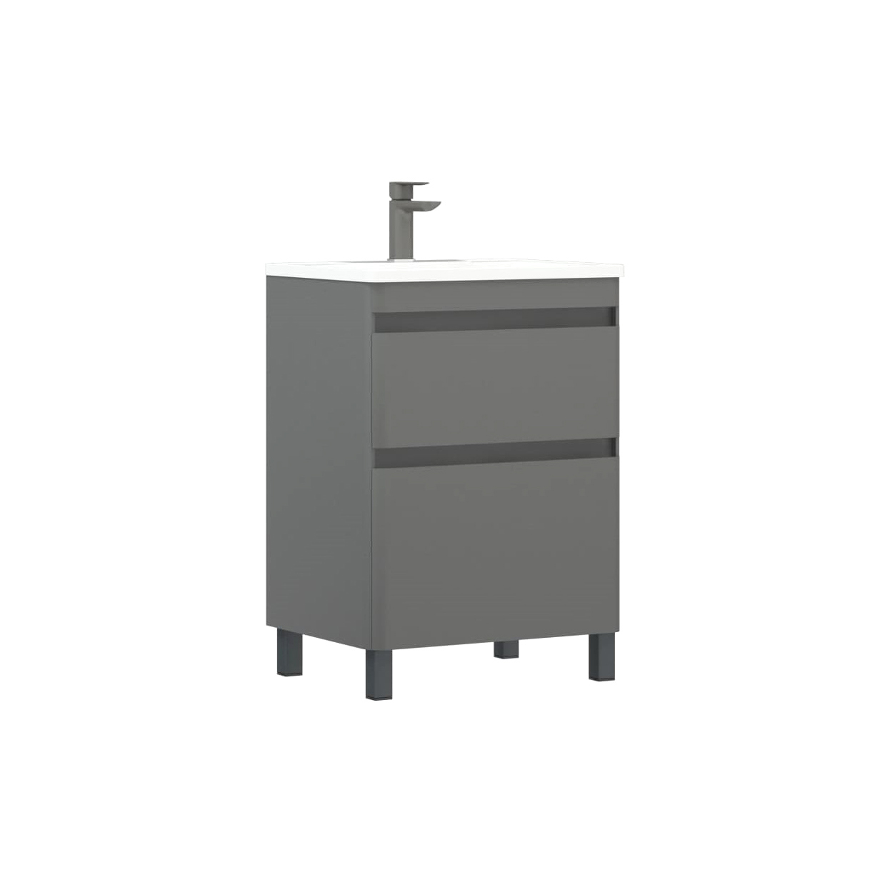 Тумба с раковиной Corozo Алабама 60 Z2 напольная, графит, soft-touch