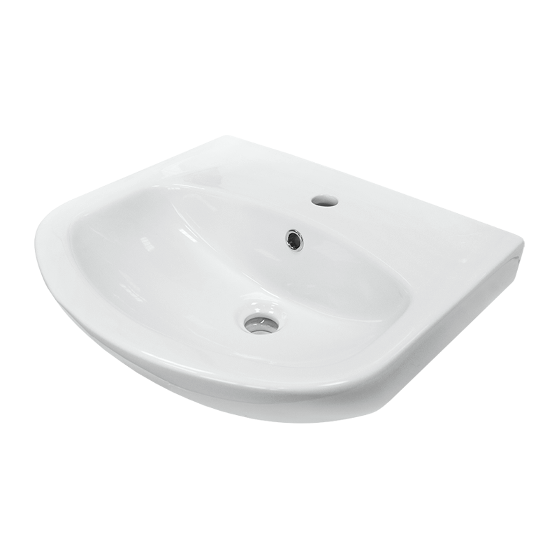 Мебельная раковина Sanita Аттика 52 накладная, глянцевая белая, полукруглая, фарфор