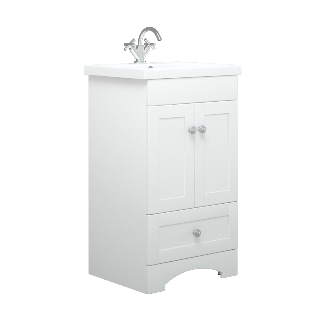 Тумба под раковину без столешницы Corozo Техас 50 напольная, матовая белая