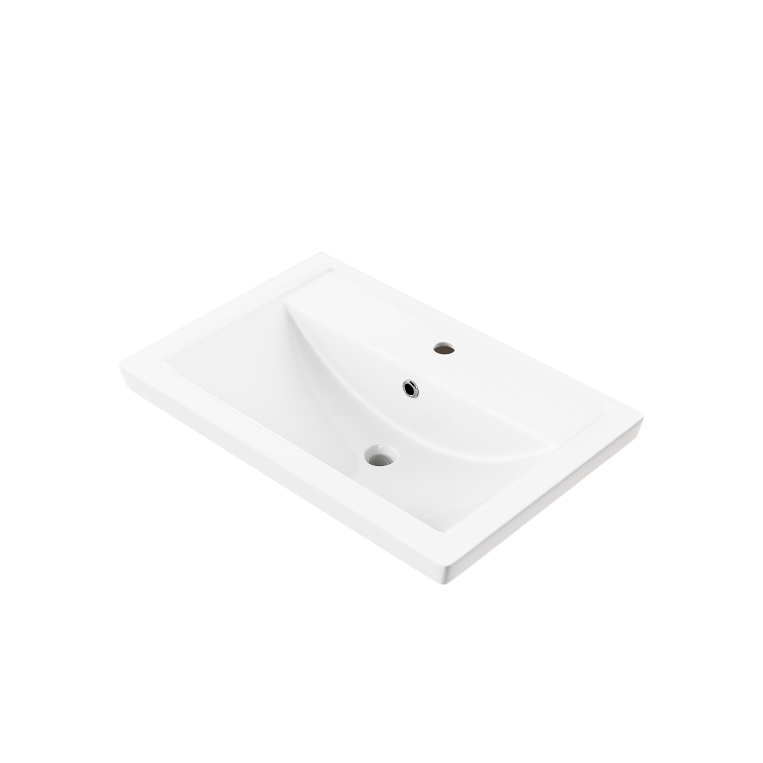 Мебельная раковина IDDIS Optima Home 407 61 накладная, глянцевая белая, прямоугольная, фарфор