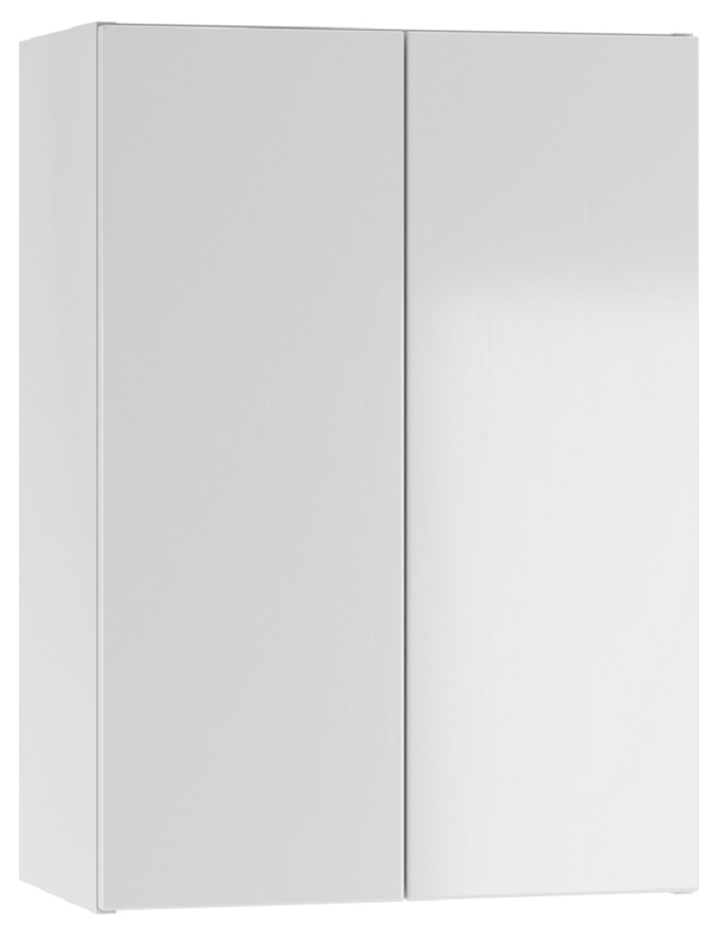 Шкаф в ванную Айсберг Норма 50 подвесной, глянцевый белый, фурнитура хром