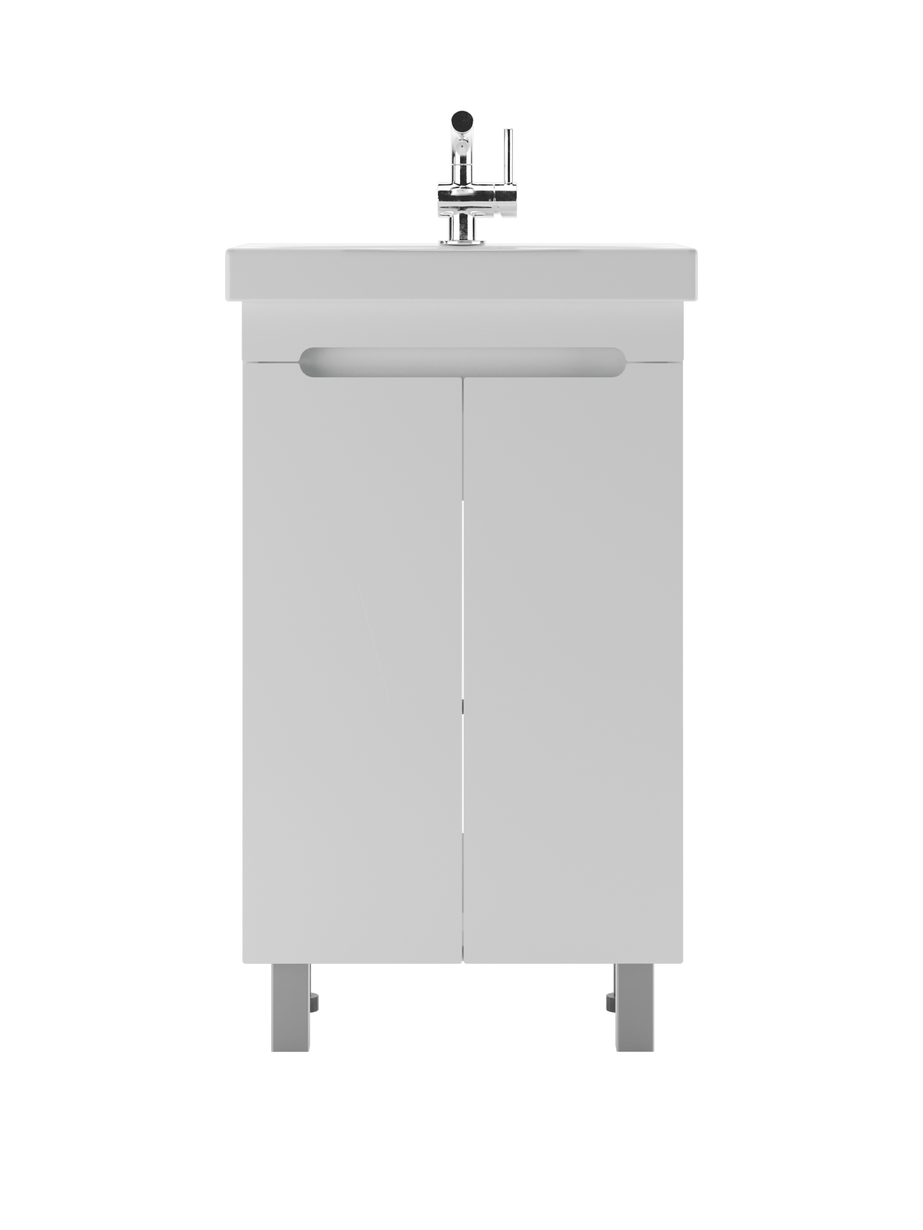 Тумба под раковину без столешницы Айсберг Аура Como 50 напольная, белая