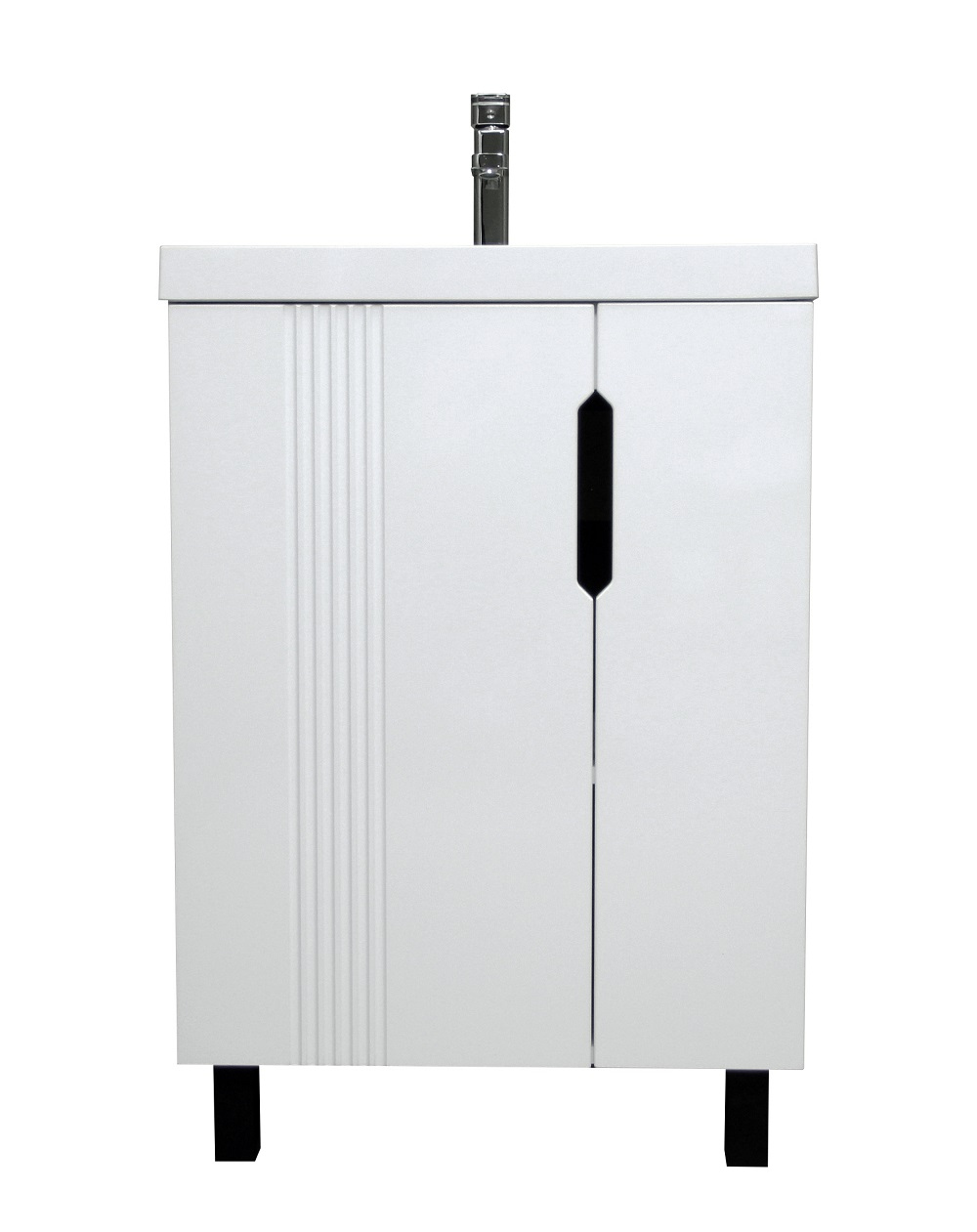 Тумба с раковиной Айсберг Марта 60 напольная, белая, раковина Bazis