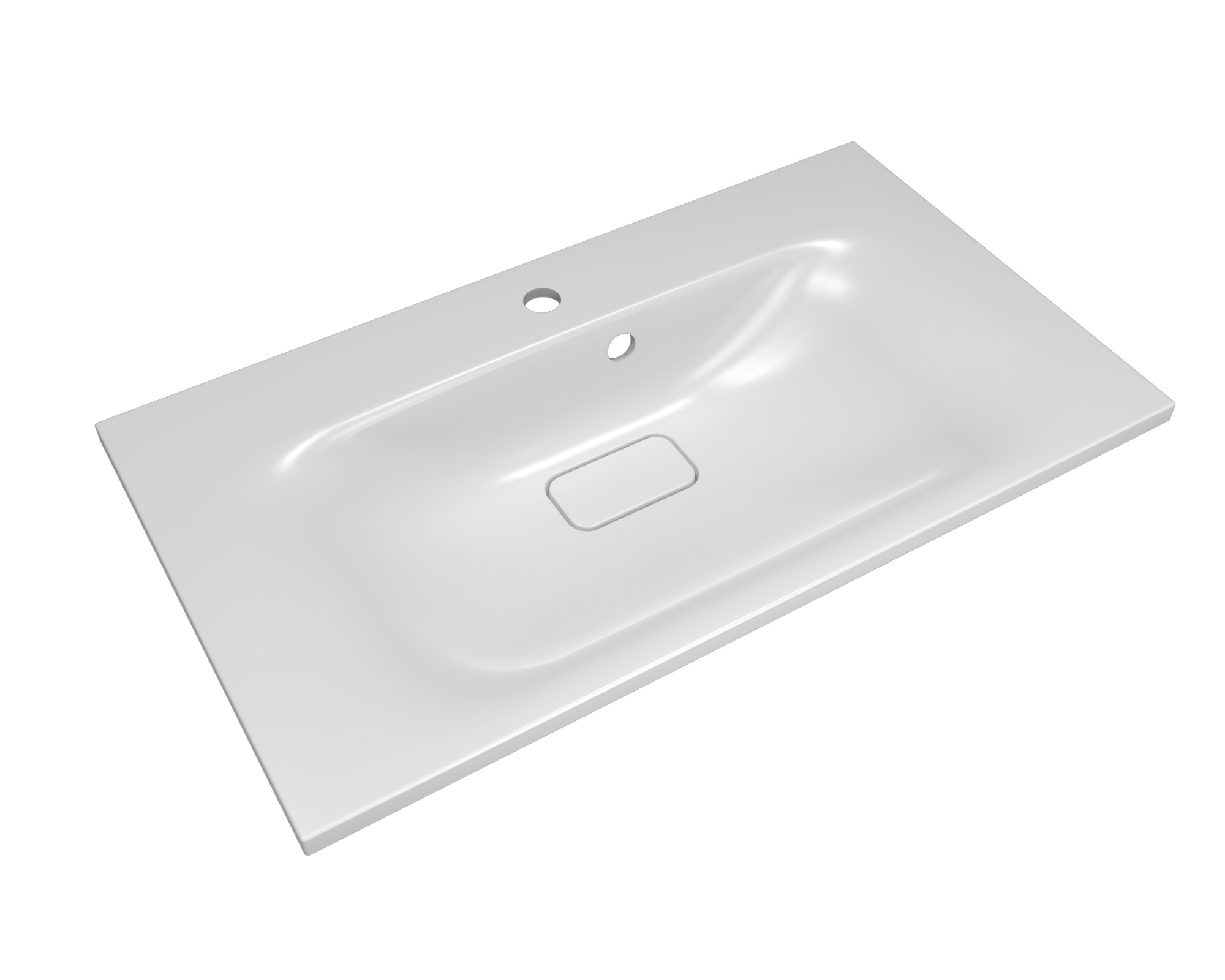 Мебельная раковина Style Line Фортуна 80 накладная, матовая белая, прямоугольная, искусственный камень