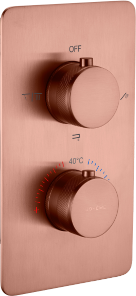 Термостатический смеситель встраиваемый Boheme Cell 134-3-CB С ВНУТРЕННЕЙ ЧАСТЬЮ, copper brushed