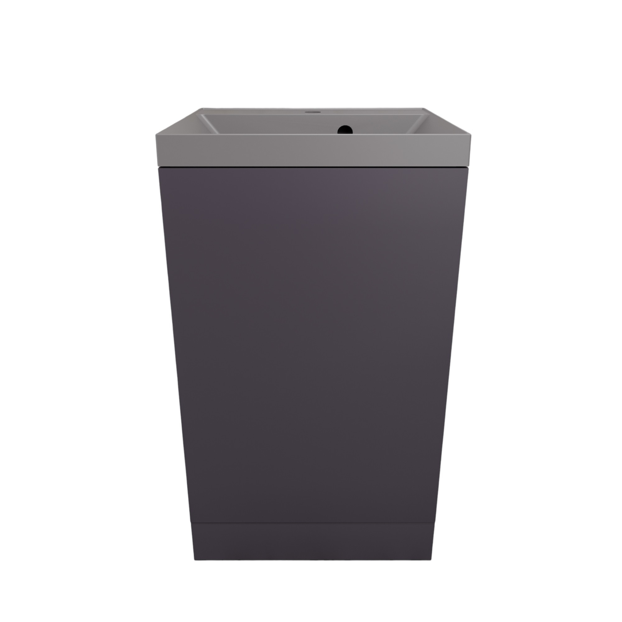 Тумба с раковиной Style Line Моно 50 напольная, графит нубук, раковина Asti 50 серый шелк