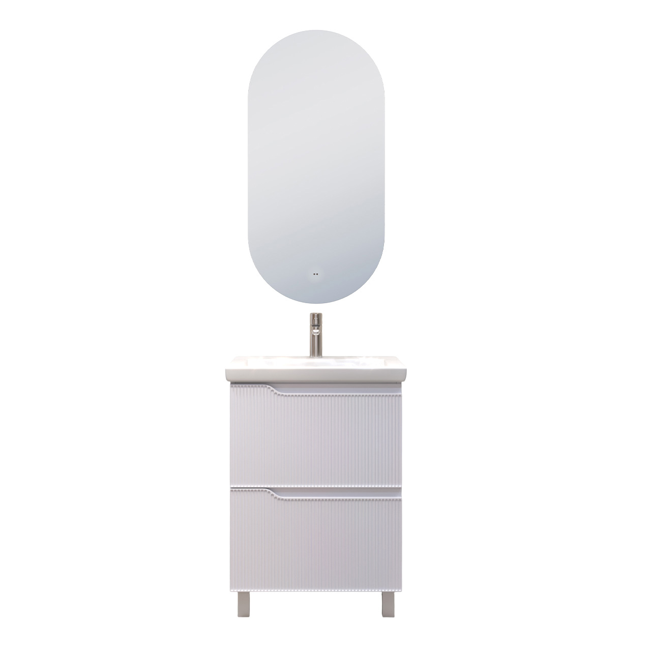 Мебель для ванной комнаты Vigo Neo 60 напольная, 2 ящика, матовая белая