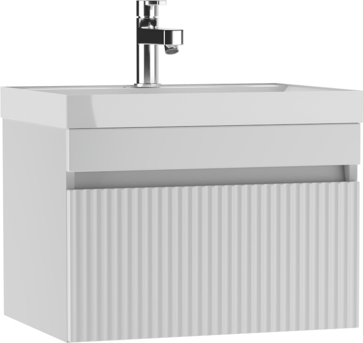 Тумба с раковиной Айсберг Бриз 60 1 ящик, белая