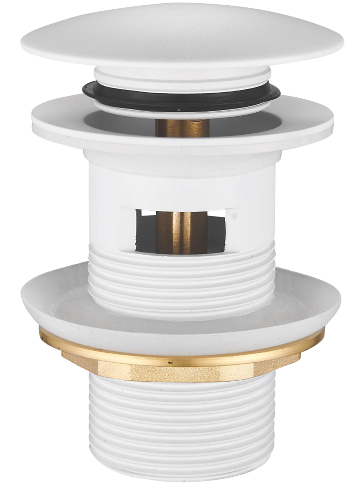 Донный клапан для раковины Haiba HB67-8 с переливом, белый