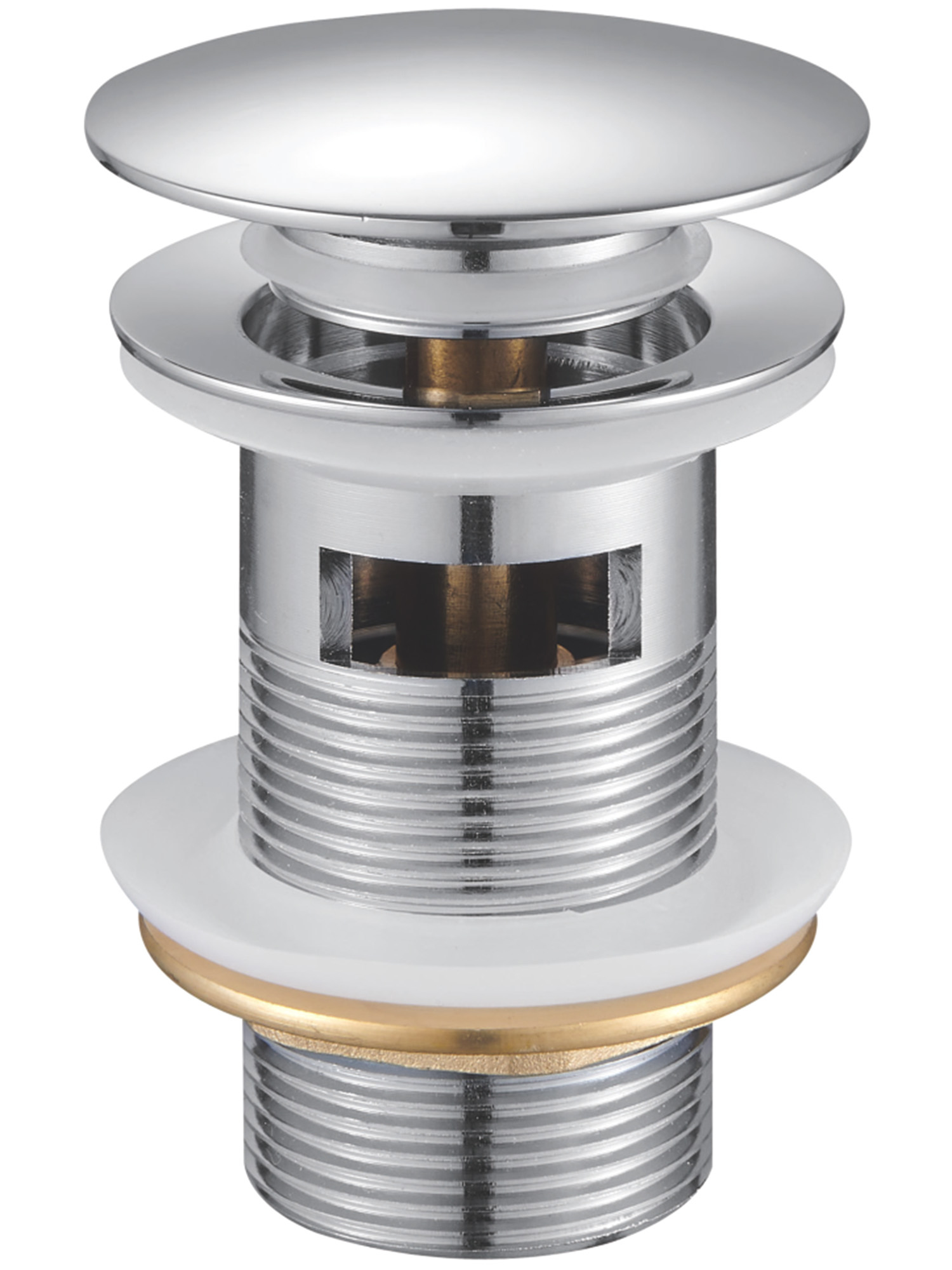 Донный клапан для раковины Haiba HB67 с переливом, глянцевый хром