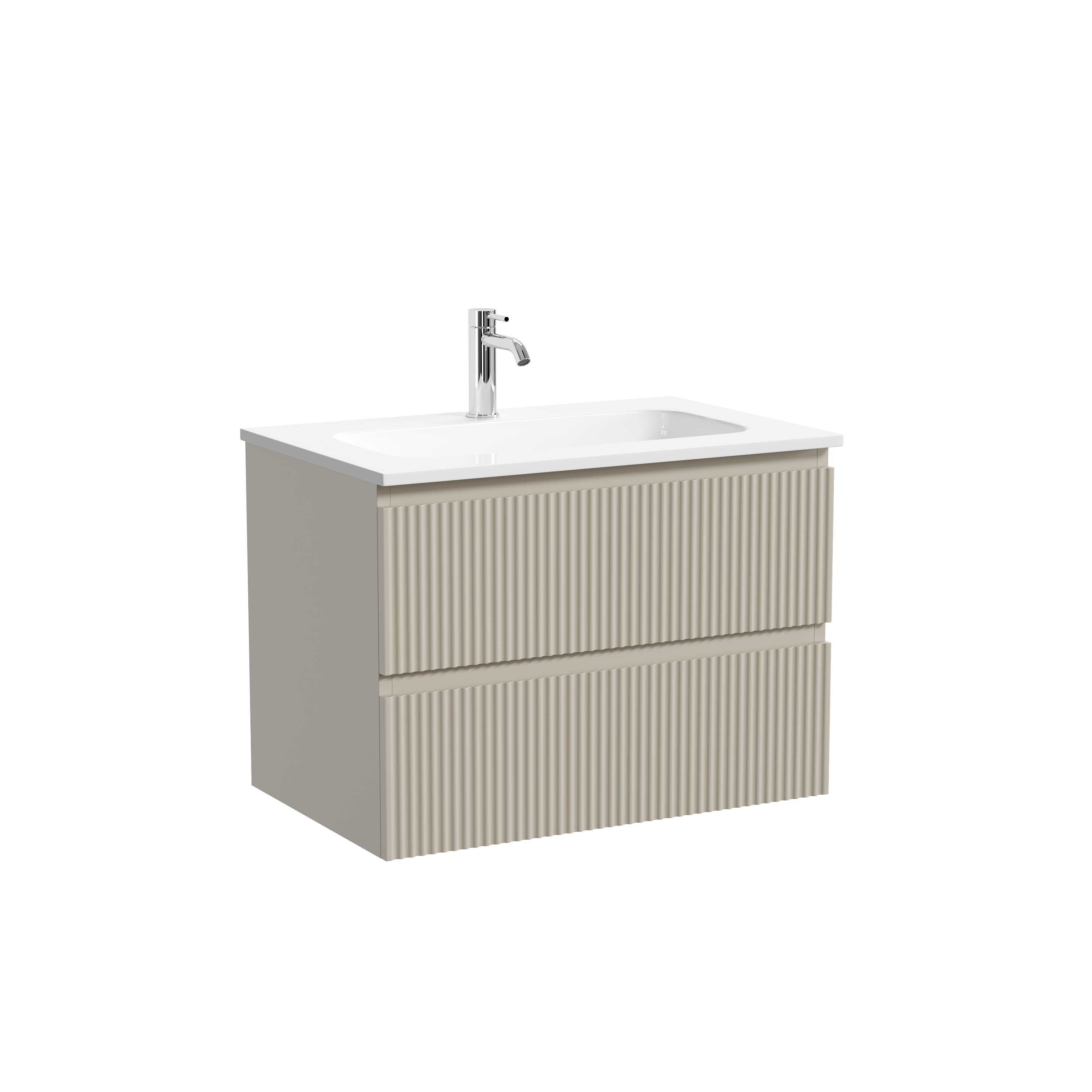 Тумба с раковиной Sancos Snob R 70 подвесная, beige soft, раковина CN7031